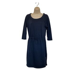 NWT Gap Womens 3/4 Sleeve Navy Drawstring Dress Zippered Hem Size XS